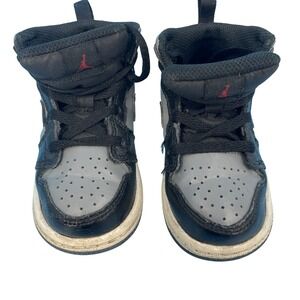 Jordan‎ 1 Mid Shadow 2.0 Black Grey Toddler Sneakers 640735-096 Size 7C